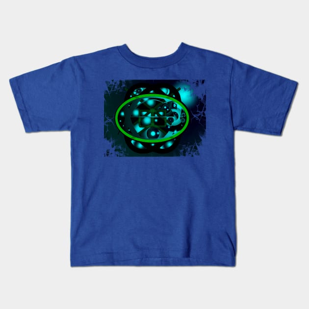 An abstract with a green oval Kids T-Shirt by Evgeniya